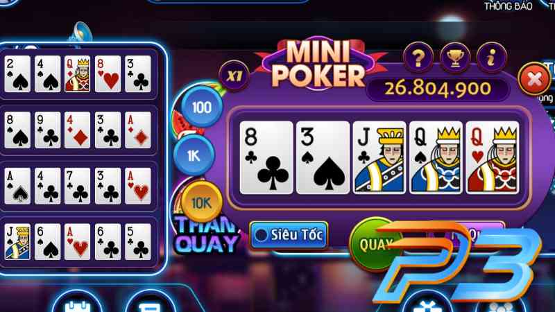 P3 Hướng Dẫn Chơi Mini Game Poker